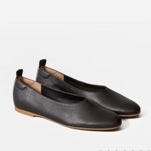 Everlane Day Glove Italian Leather Black Flats | 7